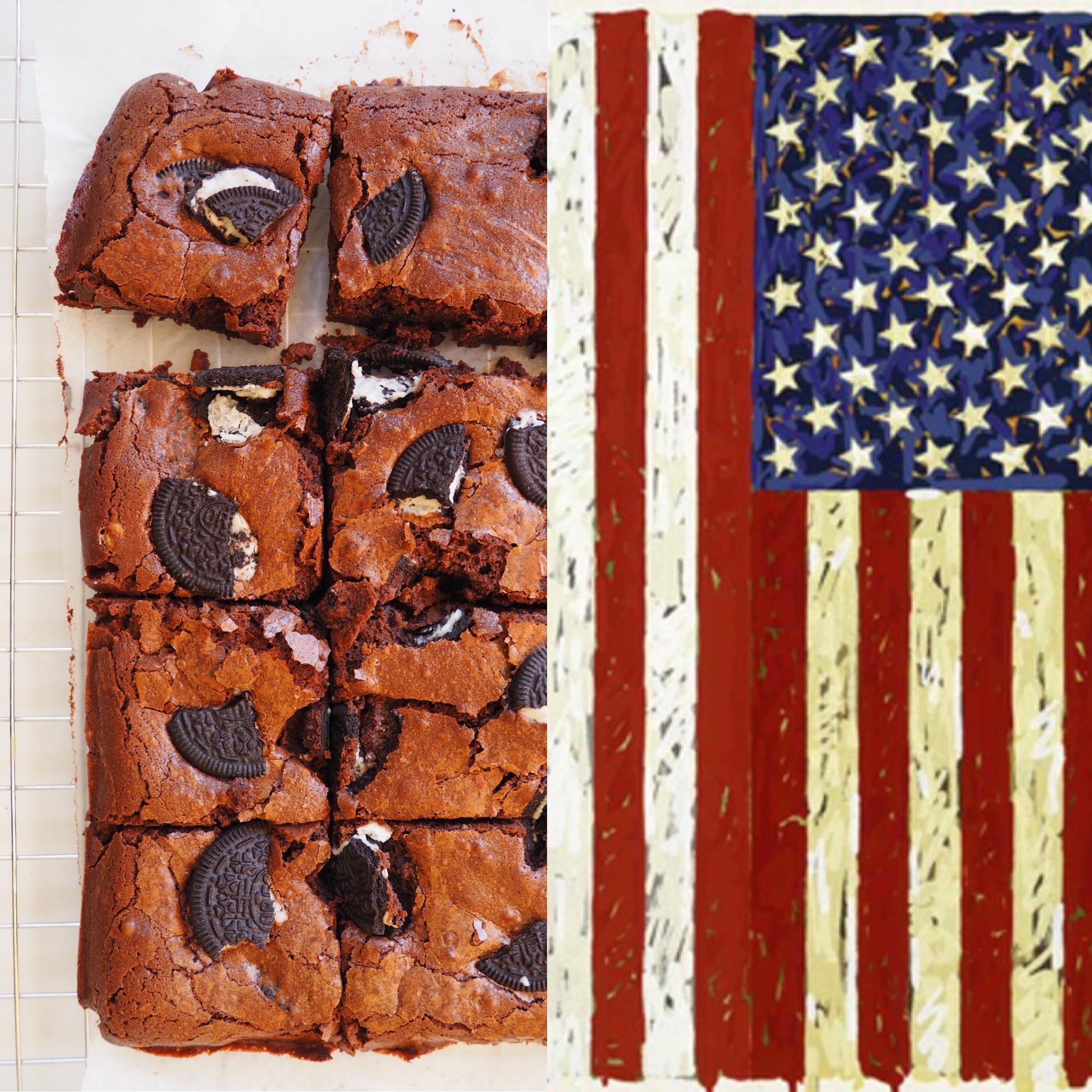 Jasper Johns, las banderas y el brownie de Oreo