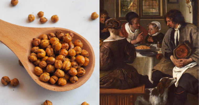Jan Steen, la família menjant ciurons i l’snack de ciuró vegà (CAT)